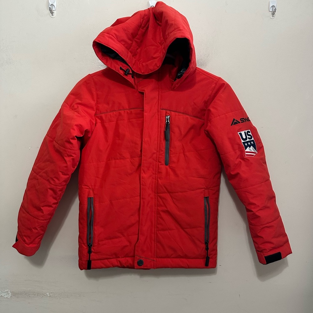SYNC Kids Junior Blaster Ski Parka with a US Ski Team patch Size 8 Red